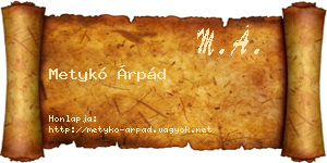 Metykó Árpád névjegykártya